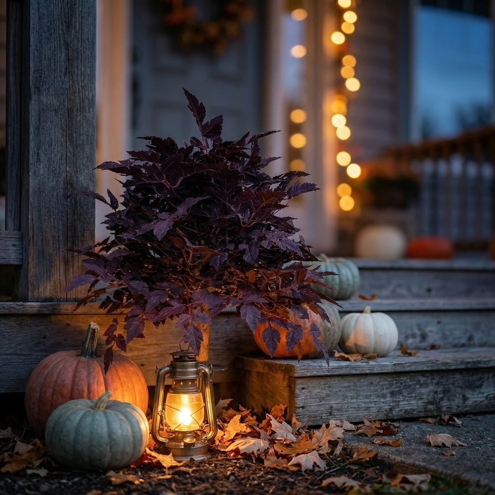 Dark Burgundy Fall Foliage Stems, 2 ft Artificial Cimicifuga Leaf Spray Branches, Plum Faux Leaf Branches for Vase, Autumn Halloween Thanksgiving Decor for Mantel, Entryway & Table Centerpiece