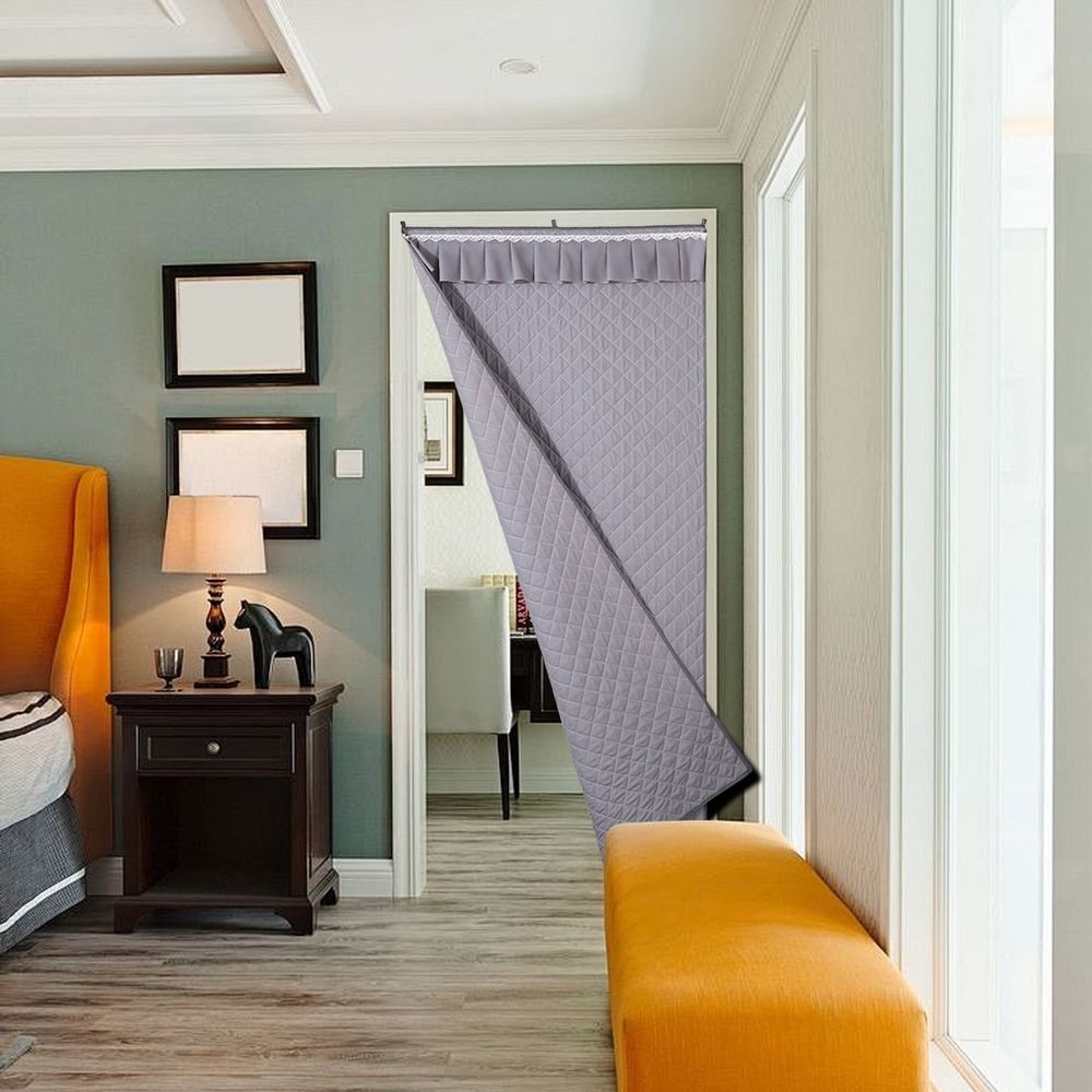 Waterproof Fabric Filled with Thick Cotton Insulation Door Blanket, Door Curtains for Doorways Privacys Bedroom, Windproof Thermal Winter Door Curtain, Thickened Insulated Door Curtain