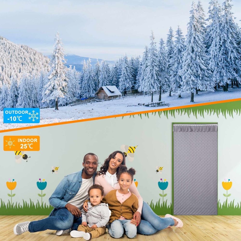 Waterproof Fabric Filled with Thick Cotton Insulation Door Blanket, Door Curtains for Doorways Privacys Bedroom, Windproof Thermal Winter Door Curtain, Thickened Insulated Door Curtain
