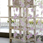 Peach Blossoms Flower Print Voile Curtain, Transparent Tulles Curtains, Semi Sheer Window Curtains, Window Screening Treatments Drape, for Living Room, Bedroom(Pink)