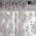 Peach Blossoms Flower Print Voile Curtain, Transparent Tulles Curtains, Semi Sheer Window Curtains, Window Screening Treatments Drape, for Living Room, Bedroom(Pink)