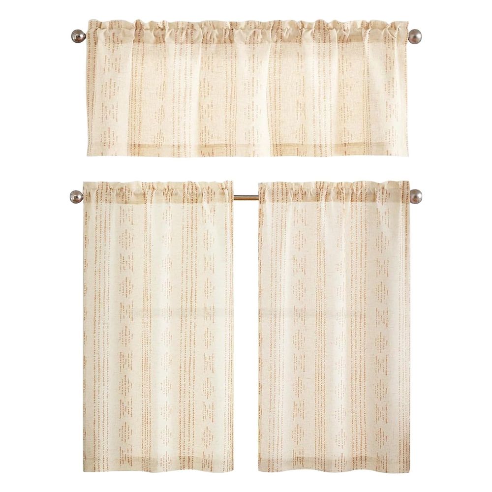 Spring Summer Flowers Butterfly Kitchen Curtains Short and Valance Set, Watercolor Wildflowers Floral Fabric Curtain Drapes Cafe Curtains Valance for Home Decor