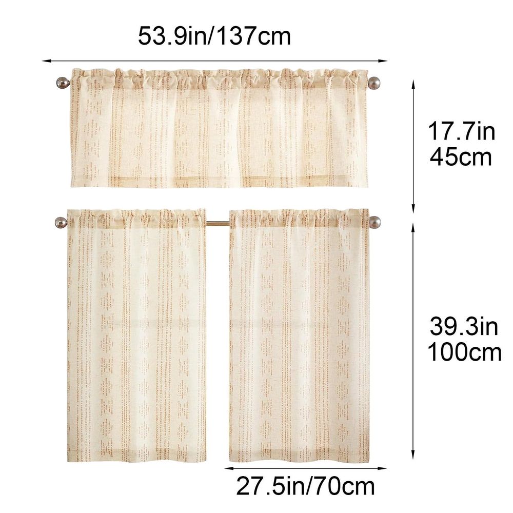 Spring Summer Flowers Butterfly Kitchen Curtains Short and Valance Set, Watercolor Wildflowers Floral Fabric Curtain Drapes Cafe Curtains Valance for Home Decor