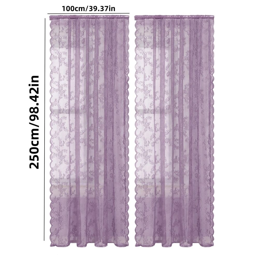 100cm Wide X 250cm Long French Lace Window Curtain Semi Lace Curtain And Through Bar Curtain Dark Window Curtains Shower Curtain And Liner Set Window Privacy Curtain Out Curtains for Window Terrazzo