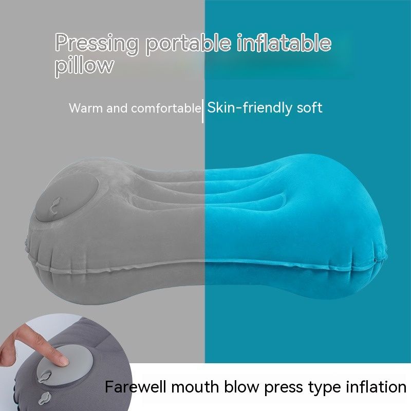 Compression Inflatable Camping Pillow, Camping Inflatable Pillow, Camping Pillow for Sleeping (blue)flocking Compact, Comfortable