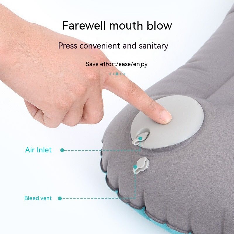 Compression Inflatable Camping Pillow, Camping Inflatable Pillow, Camping Pillow for Sleeping (blue)flocking Compact, Comfortable
