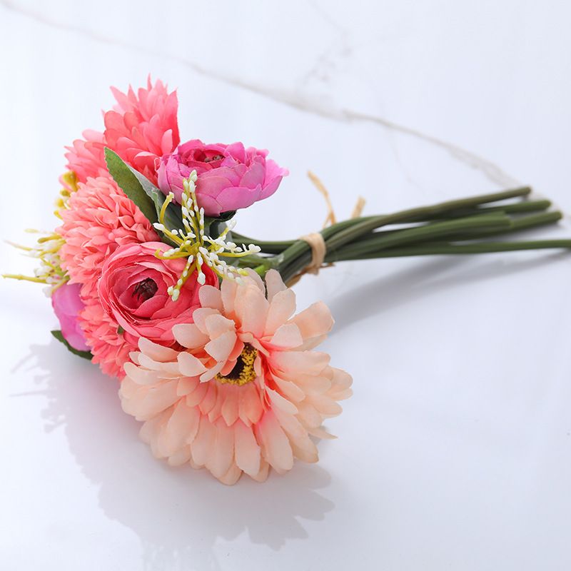 4PCS Artificial Faux Flowers in Vase for Home Decor,Fake Flowers for Home Kitchen Centerpiece Coffee Table Decorations