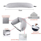 Travel Neck Pillow for Airplane Memory Foam Hooded Neck Travel Pillow 3 in 1 Travel Pillow for Head Neck Waist Support Soft Removable