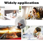 Travel Neck Pillow for Airplane Memory Foam Hooded Neck Travel Pillow 3 in 1 Travel Pillow for Head Neck Waist Support Soft Removable