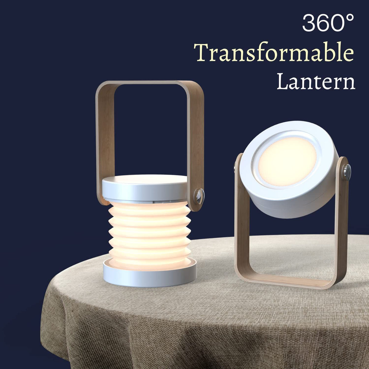 Rechargeable LED Lantern Lamp, 2000 mAh Dimmable Multi-Functional Portable Light, Bedside Lamp for Bedroom,Office, Camping