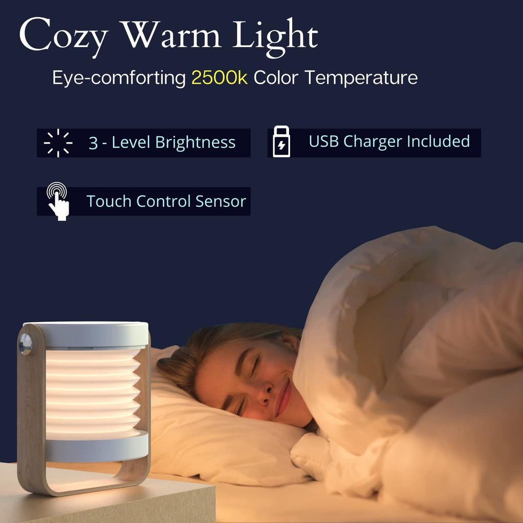 Rechargeable LED Lantern Lamp, 2000 mAh Dimmable Multi-Functional Portable Light, Bedside Lamp for Bedroom,Office, Camping