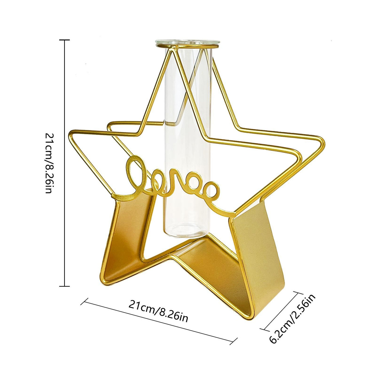 Gold Vase for Home Decor,Cute Glass Flower Vase for Party Wedding Decorations,Gold vases for centerpieces（Pentagram）