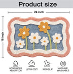 Bath Mat Bathroom Rugs 24" x 16"- Cute Little Flowers Bath Mats Fluffy Bath Rug Non Slip Water Aabsorbent Small Bathroom Rug Decor