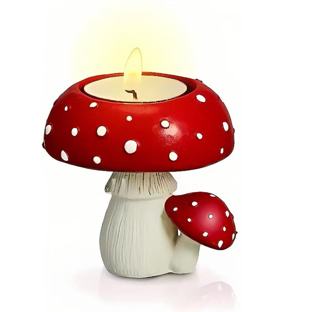 Mushroom Candle Holders, Mushroom Tealight Candle Holder, Red Mushroom Candle Holder Tea Scented Candle Resin