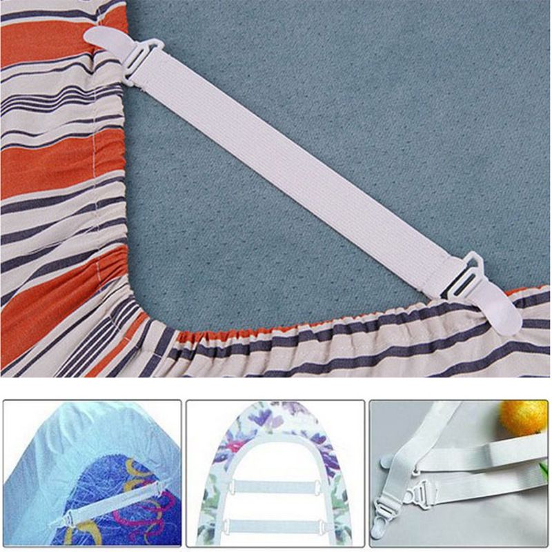 4Pcs Bed Sheet Holder Straps Sheet Stays Keepers Bedsheet Holders Fasteners, Fitted Sheet Clips Grippers Sheet Fasteners