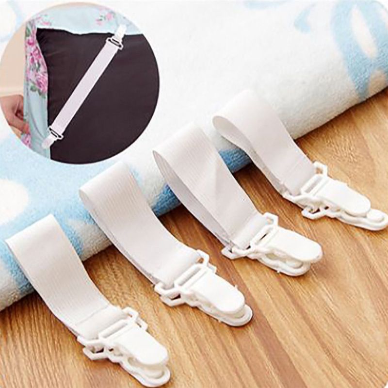 4Pcs Bed Sheet Holder Straps Sheet Stays Keepers Bedsheet Holders Fasteners, Fitted Sheet Clips Grippers Sheet Fasteners