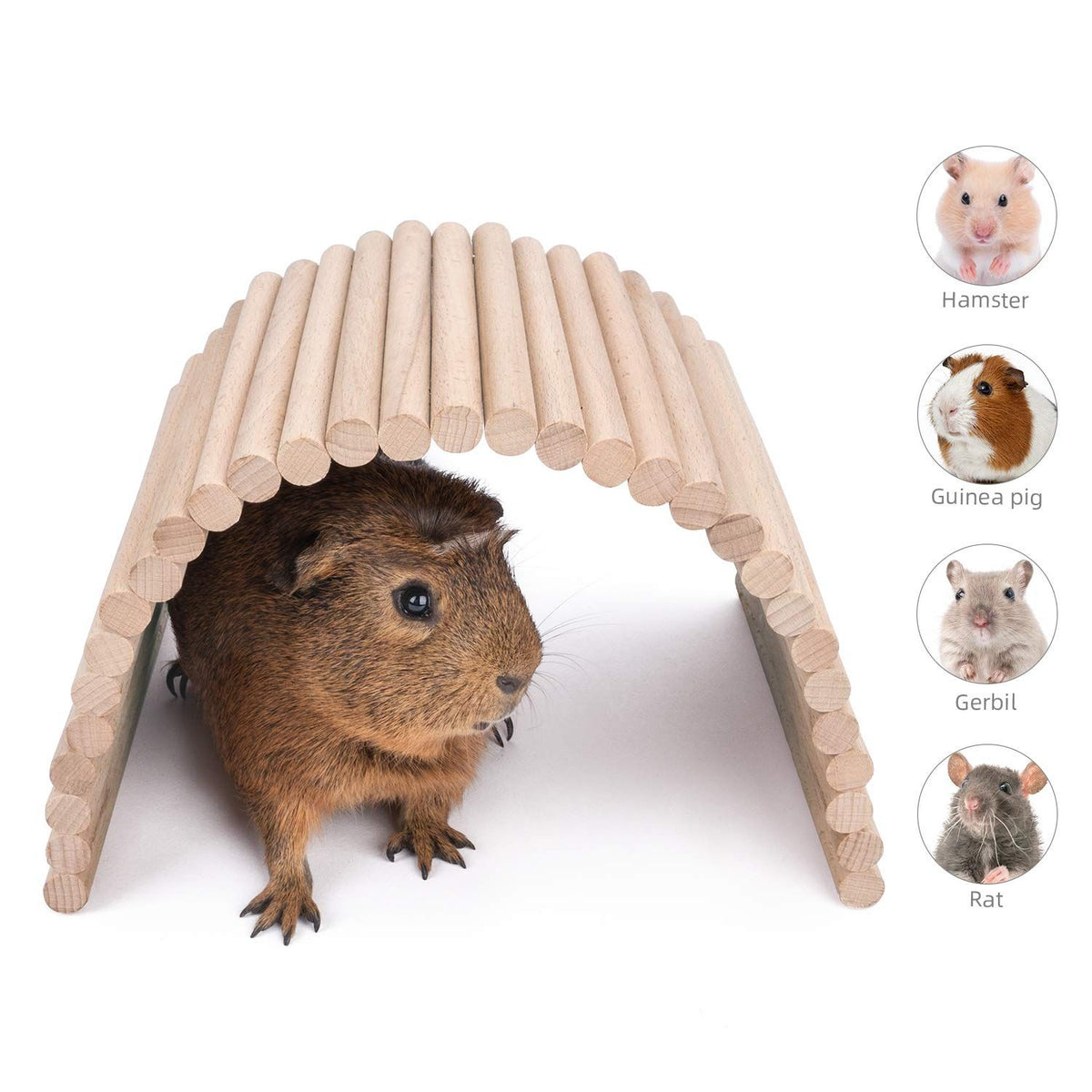 Hamster Climbing Ladder Wooden Suspension Bridge for Guinea Pigs Rats Hedgehog Sugar Glider and Other Small Animals (Medium)