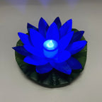 5PCS Solar Power Energy Floating Lotus Flower LED Accent Light for Pool Pond-Wishing Water Lily Candles Light Decorative Floating
