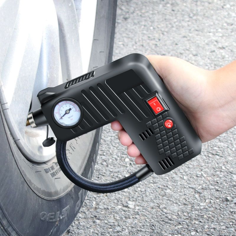 Multi functional car inflation pump for automotive supplies, with a 3-meter long cable and an electric 12V portable inflation pump