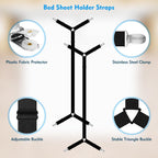 Bed Sheet Straps, 2Pcs Elastic Adjustable Bed Sheet Holder Straps, Fitted Sheet Straps to Hold Sheets in Place (Black)