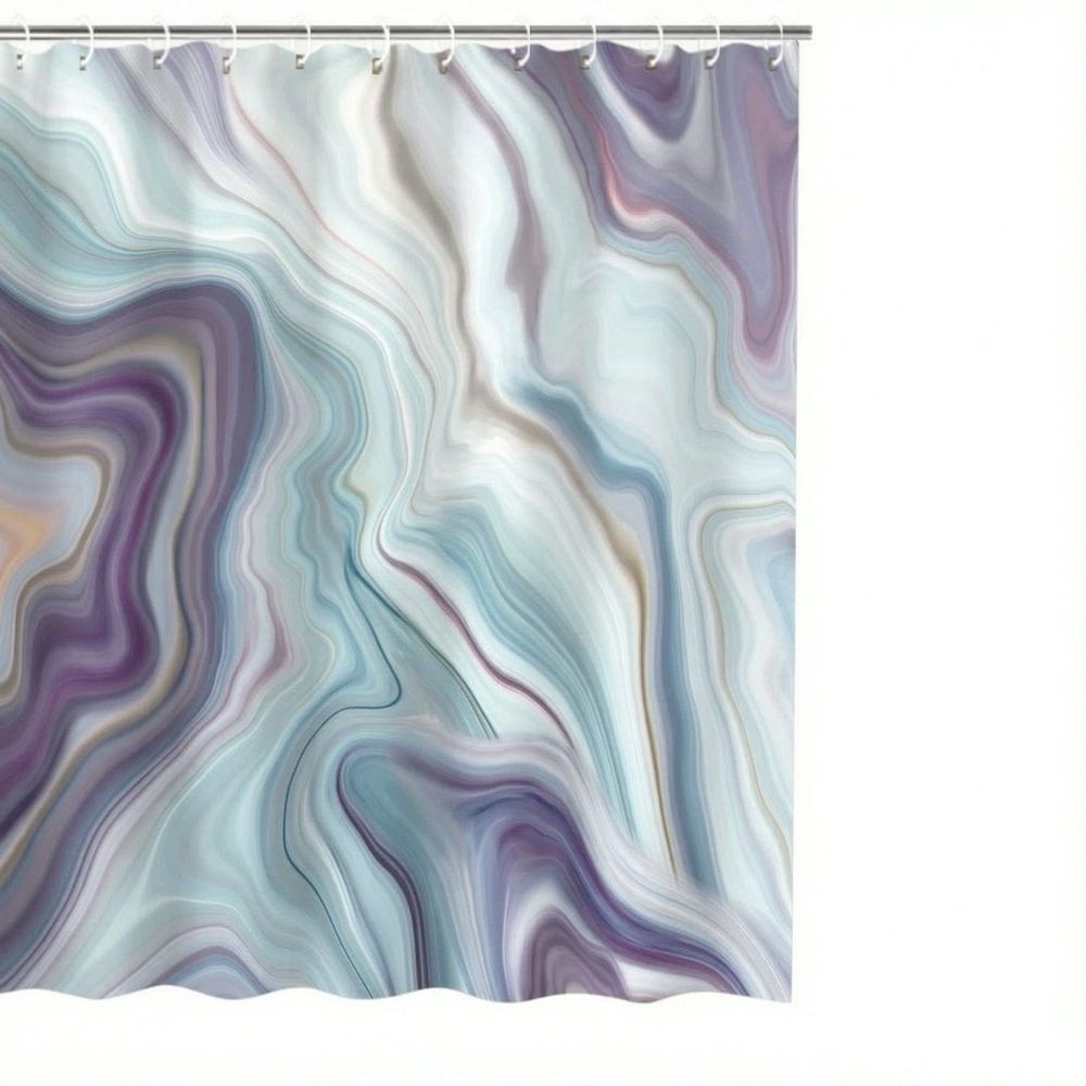 RosieLily Purple Shower Curtain,Blue Shower Curtains for Bathroom, Abstract Shower Curtain Set with 12 Hooks, 72Wx72H