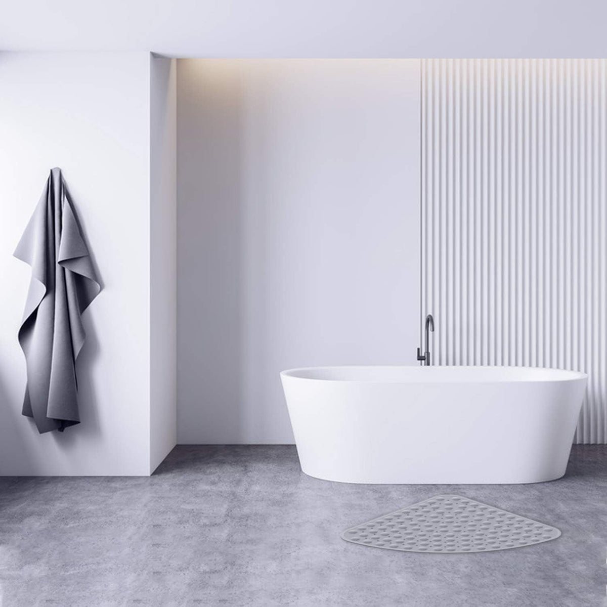 Corner Shower Mat Non Slip -Small Triangle Bath Mat for Corner Shower, Quadrant Shower Stall Mat, Anti Slip Neo Angle Shower Mats