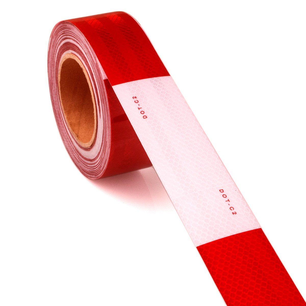 Reflective Safety Tape, Retroreflective Sheeting Pattern Alternating White and Red Color Segments, Reflective Tape