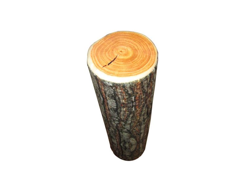 Decorative Round Throw Pillow, 3D Digital Print Comfortable Kids Funny Cute Wood Log Pillow Cylinder Floor Cushion