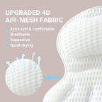 Bath Pillow Luxury Bathtub Pillow - Bath Pillows for Tub Neck and Back Support, Ergonomic Tub Pillow for Bath with 4D Air Mesh