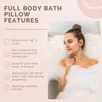 Bath Pillows for Tub Neck and Back Support - Full Body Bath Pillow for Bathtub Premium Comfort for Ultimate Home Spa