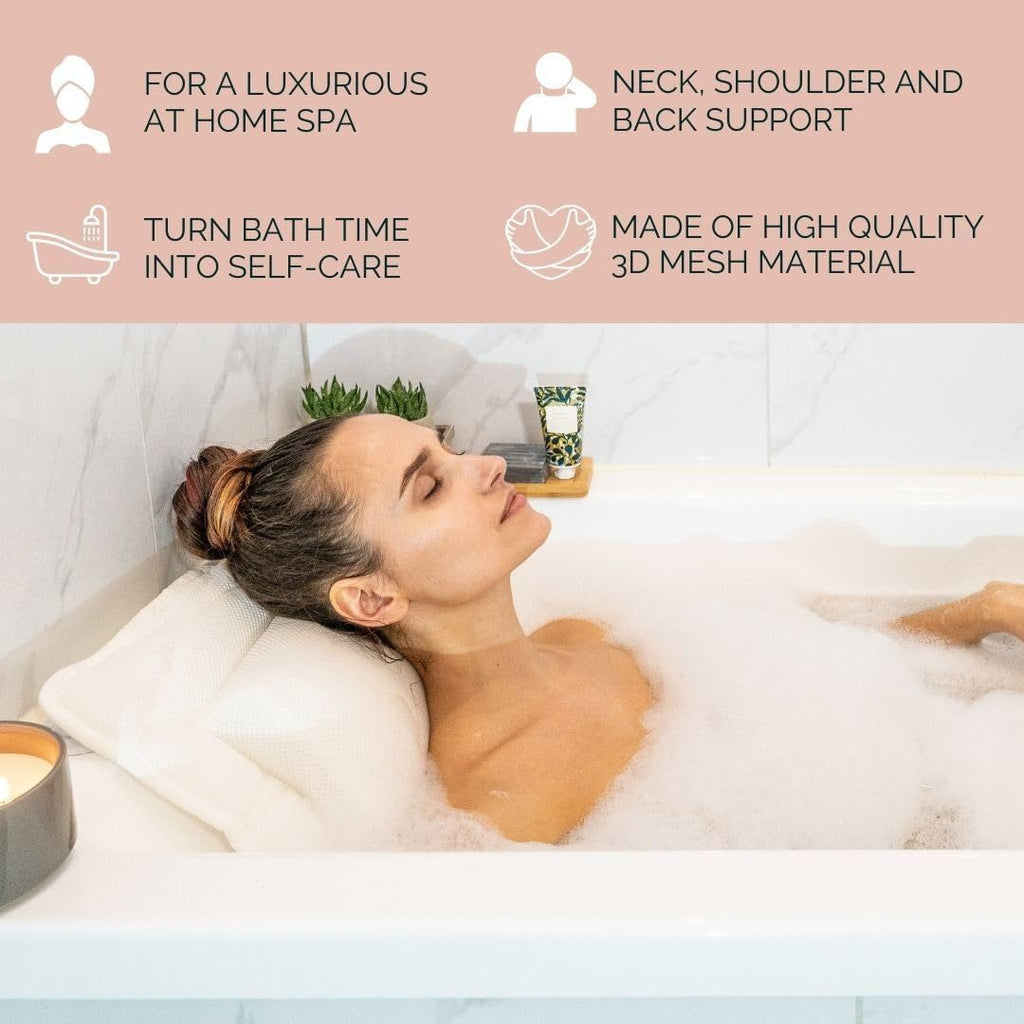 Bath Pillows for Tub Neck and Back Support - Full Body Bath Pillow for Bathtub Premium Comfort for Ultimate Home Spa