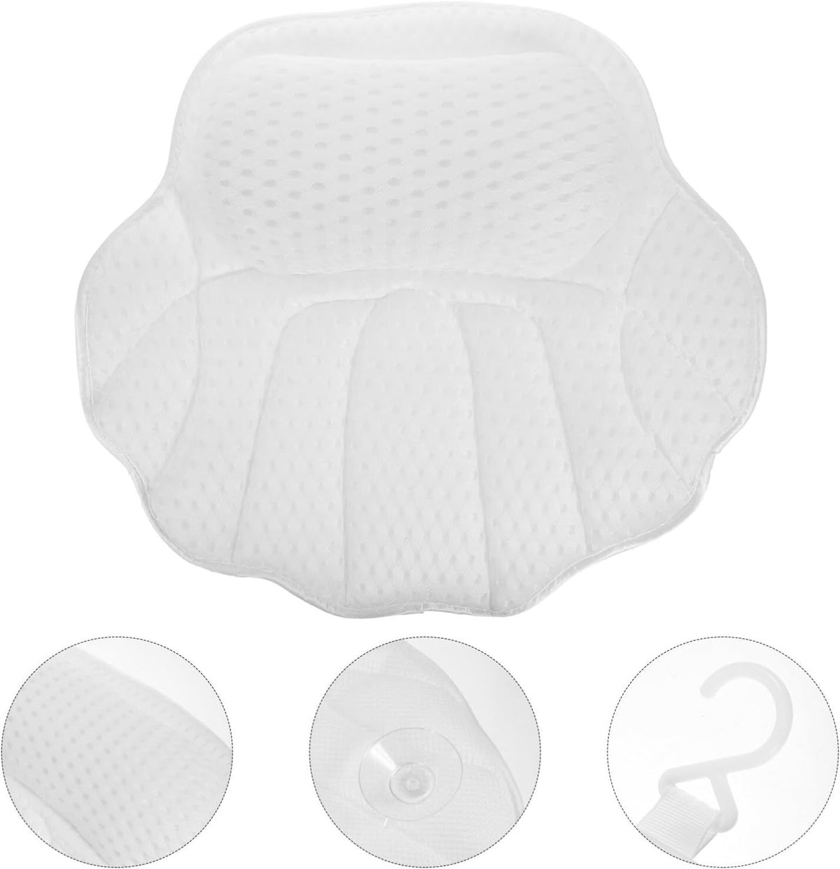 Bath Pillow Bathtub Pillow with Non-Slip Suction Cups Shell Shaped Tub Neck Back Support Pillows Bath Tub Headrest Pillow