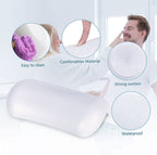 Bath Pillows Comfort Spa Bathtub Pillow with Suction Cup Luxury Bath Cushion Head Support Neck Rest Non-Slip Backrest,White