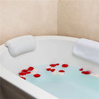 Bath Pillows Comfort Spa Bathtub Pillow with Suction Cup Luxury Bath Cushion Head Support Neck Rest Non-Slip Backrest,White