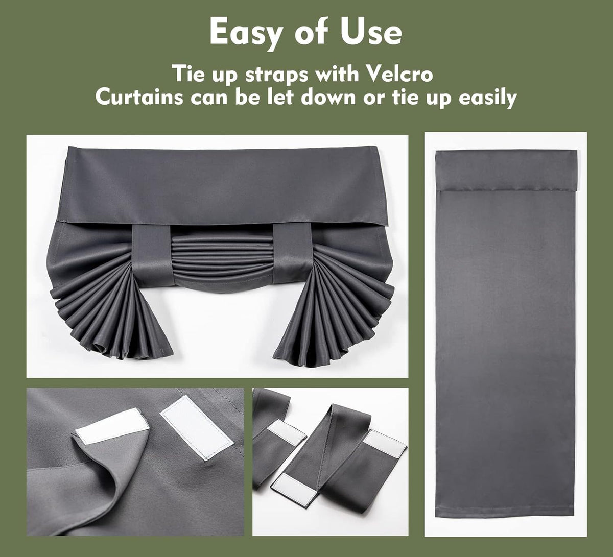 Blackout French Door Curtain,Privacy Thermal Insulated Door Window Curtain for Glass Door/Front Door/Sliding Door