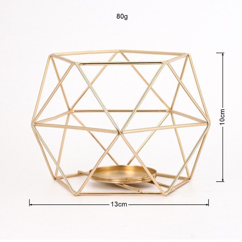 Tealight Holders Metal Wire Iron Tea Light Candle Holder Geometric Candle Holder Centerpieces for Wedding -3pcs