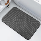 Bath Mat Bathroom Rugs Non-Slip Super Absorbent 30 x 40cm Diatomaceous Earth Bath Mat Rug for Bathroom, Black