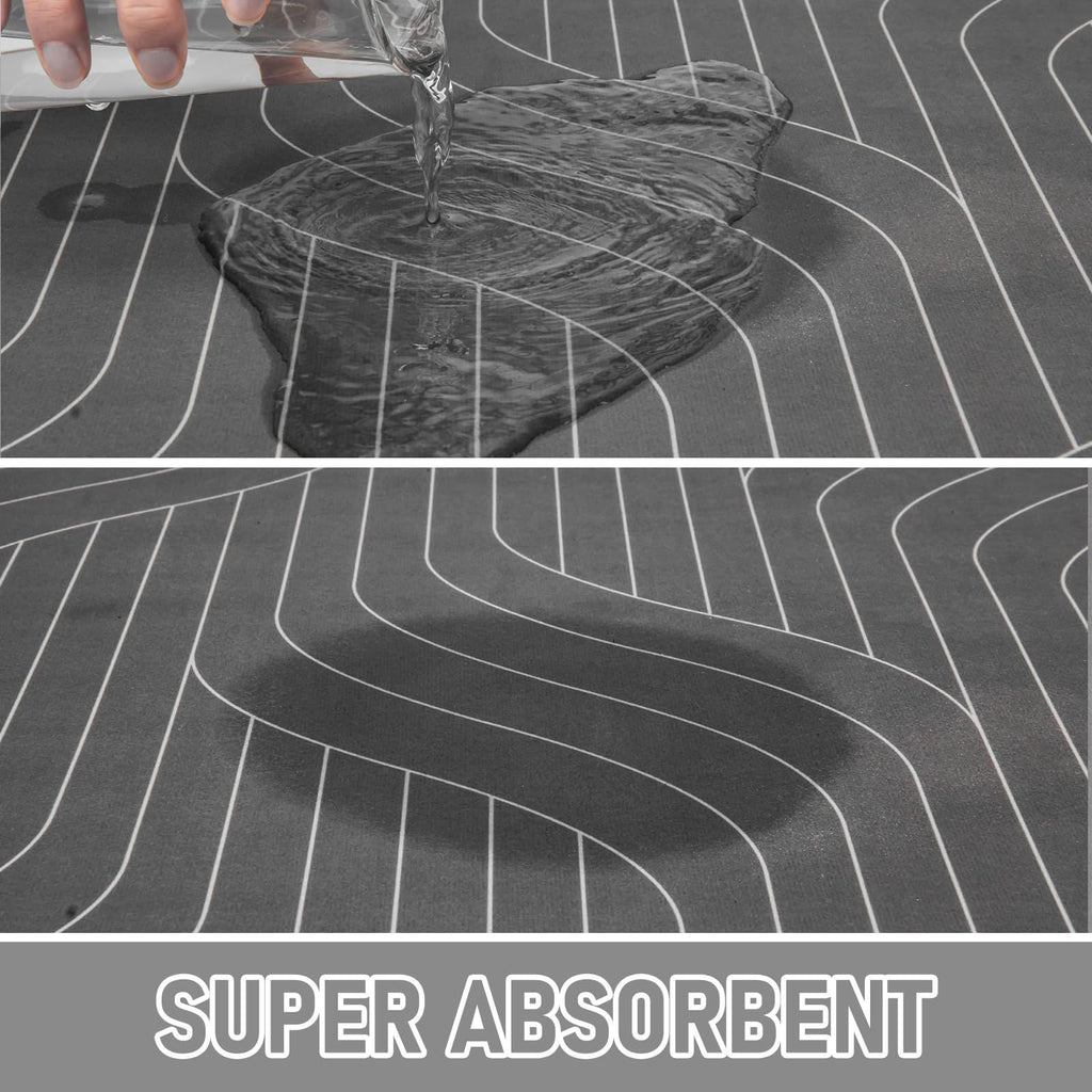 Bath Mat Bathroom Rugs Non-Slip Super Absorbent 30 x 40cm Diatomaceous Earth Bath Mat Rug for Bathroom, Black
