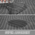 Bath Mat Bathroom Rugs Non-Slip Super Absorbent 30 x 40cm Diatomaceous Earth Bath Mat Rug for Bathroom, Black