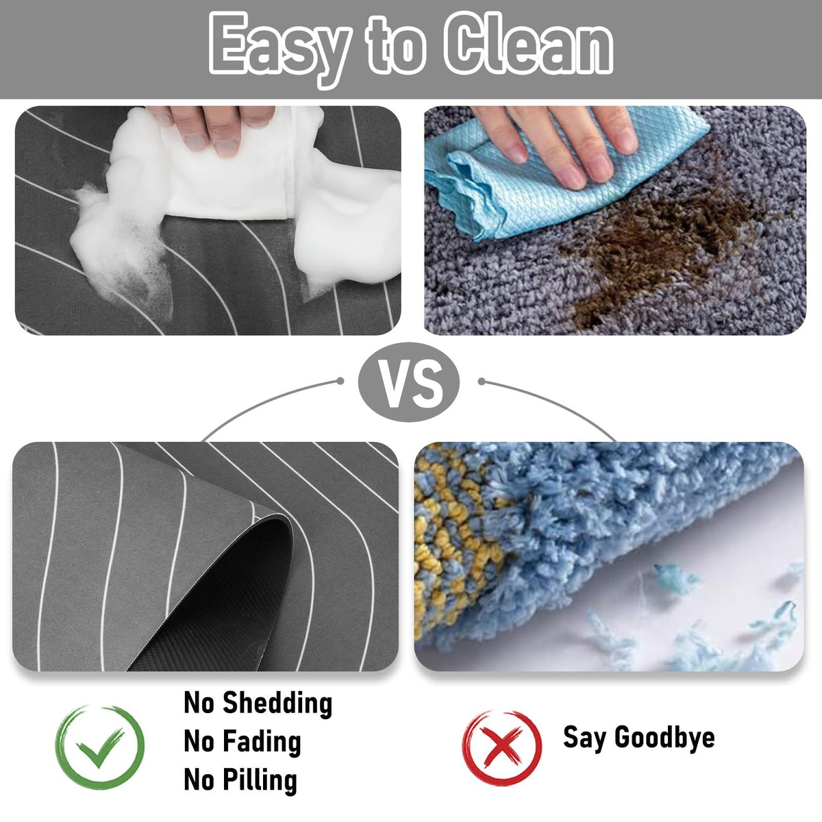 Bath Mat Bathroom Rugs Non-Slip Super Absorbent 30 x 40cm Diatomaceous Earth Bath Mat Rug for Bathroom, Black