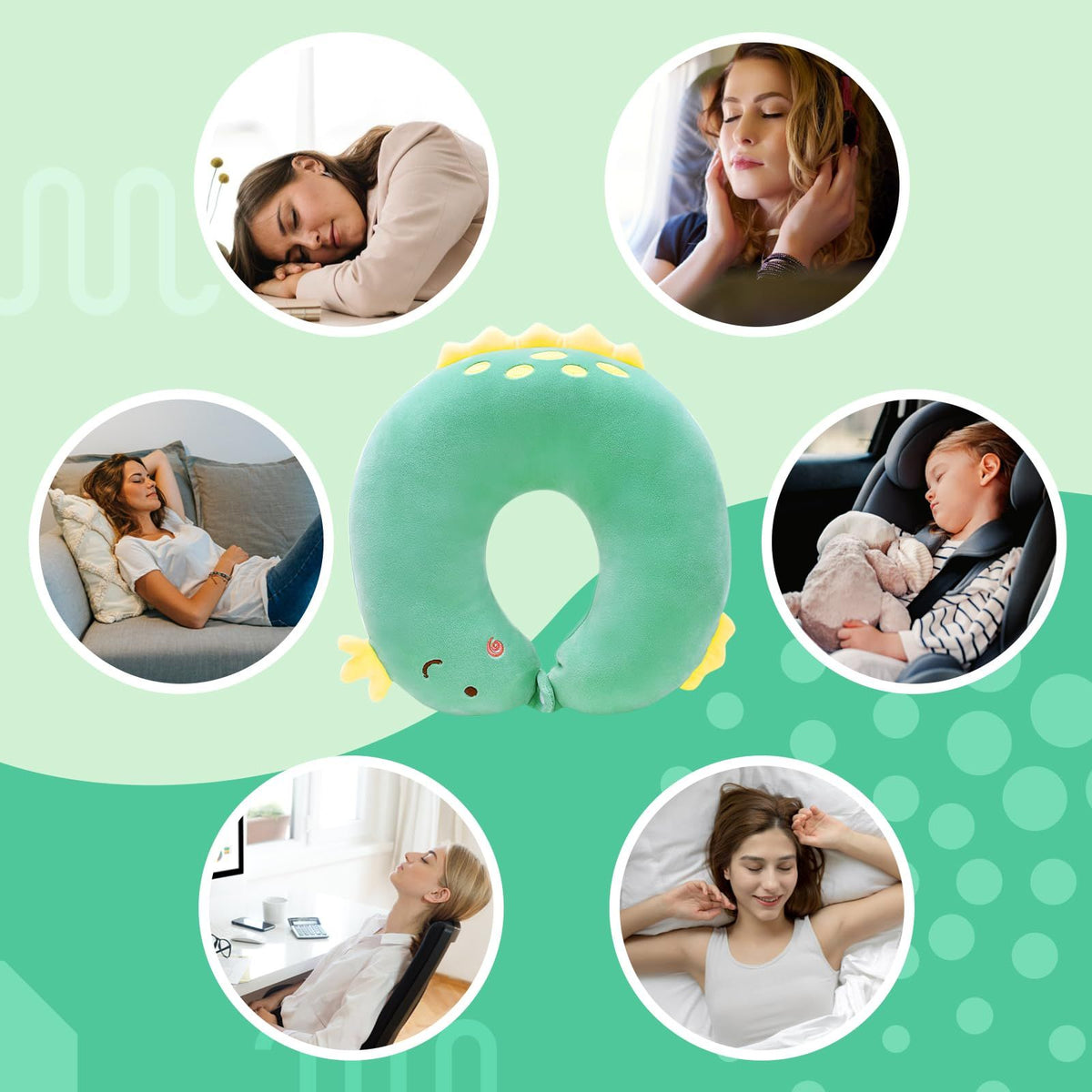Children's travel pillow car airplane soft children's neck pillow chin support cute animal U-shaped travel pillow