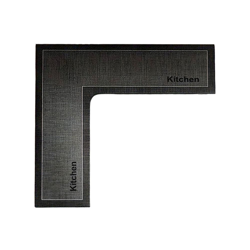 L Shaped Kitchen Rug Corner Mat Non Slip Memory Foam Machine Washable Absorbent Microfiber Rug for Floor For Cooking Station Khaki 47x30 Inch