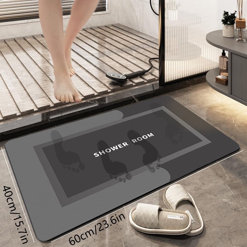 Rubber Backing Thin Bathroom Rug, Quick-Drying Non-Slip Bathroom Mat, Super Absorbent Washable Bath Rug Shower Mat For Bathroom Floor Bathtub Shower Sink