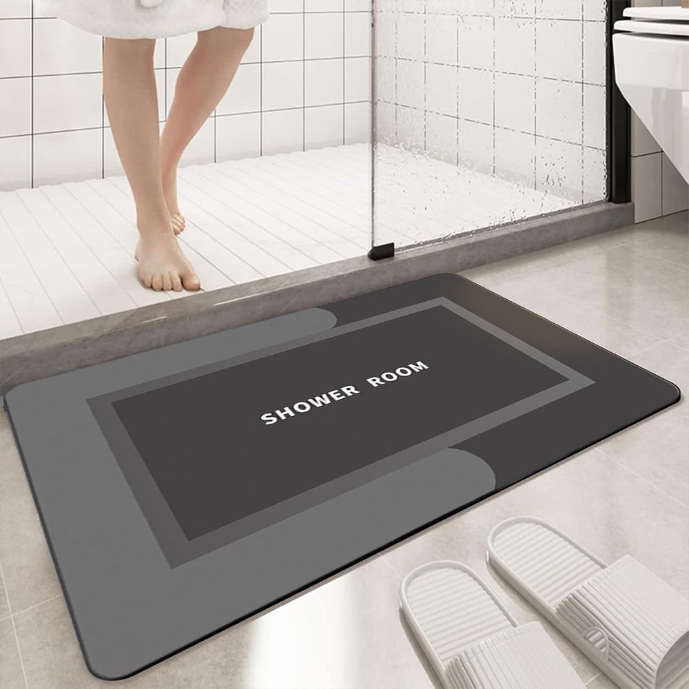 Rubber Backing Thin Bathroom Rug, Quick-Drying Non-Slip Bathroom Mat, Super Absorbent Washable Bath Rug Shower Mat For Bathroom Floor Bathtub Shower Sink