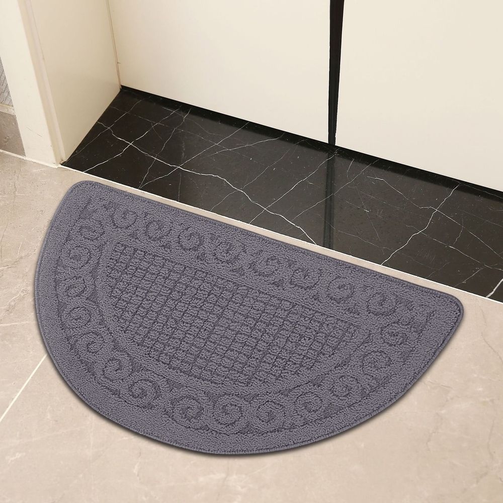 Half Circle Door Mat, Stain-Resist Door Mats, Non-Slip Polyester Floor Carpet, for Front Back Door and Entryway