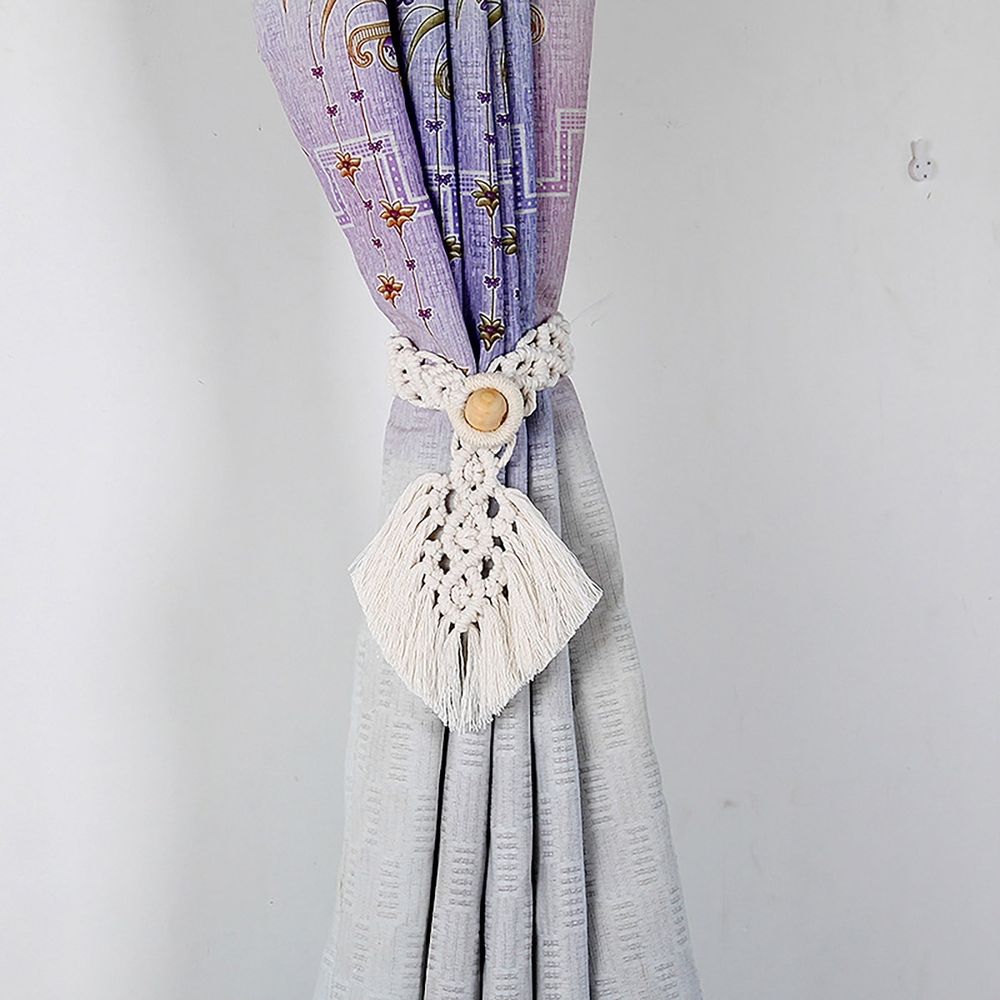 Boho Curtain Tiebacks Holdbacks, Handmade Adjustable Curtain Tie Back Holders for Drapes Window, for Indoor Outdoor Use