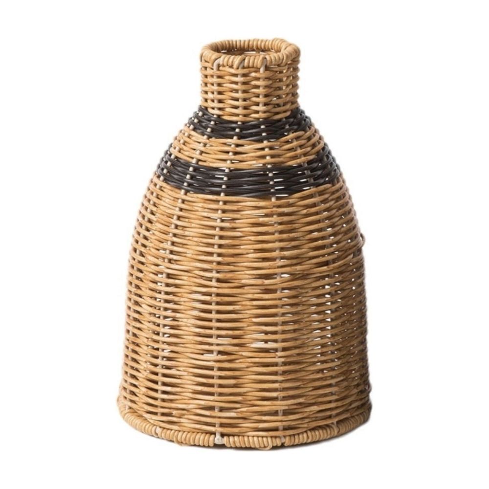 Rattan Vase, Small Braided Boho Vases, Hand Woven Vases Decor, Rustic Farmhouse Round Wicker Vase Basket for Centerpieces