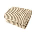 Flannel Fleece Throw Blanket 59"x39" Warm Soft All Season Striped Blanket Microfiber Ribbed Fuzzy Throw for Home Living Room Couch Bed Sofa Chair Armchair Lounger Indoor Cozy Nook Decor