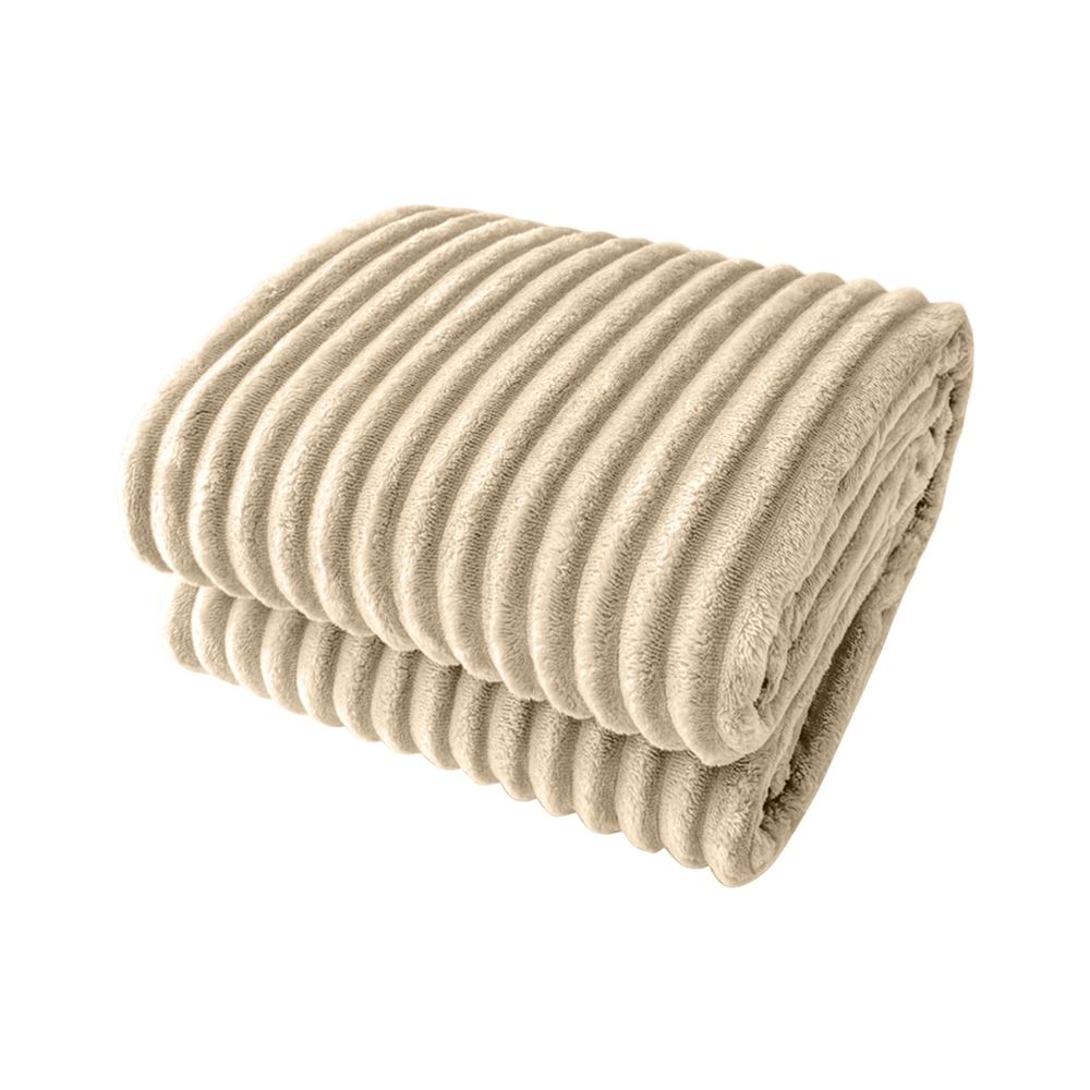 Flannel Fleece Throw Blanket 59"x39" Warm Soft All Season Striped Blanket Microfiber Ribbed Fuzzy Throw for Home Living Room Couch Bed Sofa Chair Armchair Lounger Indoor Cozy Nook Decor