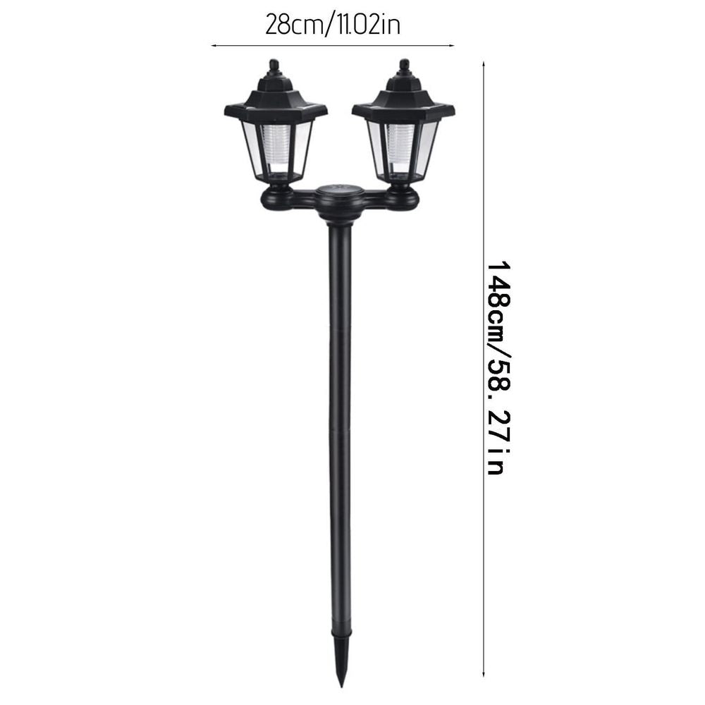 Outdoor Solar Post Lights, Waterproof 2-Head Lamp for Patio Garden Front Door, 58.27 In